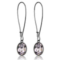 TK2719 - IP Light Black (IP Gun) Stainless Steel Earrings with Top Grade Crystal in Light Peach
