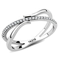 DA155 - High polished (no plating) Stainless Steel Ring with AAA Grade CZ in Clear