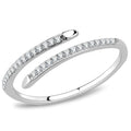 DA044 - High polished (no plating) Stainless Steel Ring with AAA Grade CZ in Clear