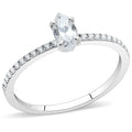 DA031 - High polished (no plating) Stainless Steel Ring with Cubic in Clear