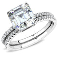 DA065 - High polished (no plating) Stainless Steel Ring with Cubic in Clear