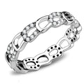 DA111 - High polished (no plating) Stainless Steel Ring with AAA Grade CZ in Clear