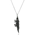 TK1124 - High polished (no plating) Stainless Steel Pendant with Top Grade Crystal in Jet