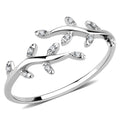 DA266 - High polished (no plating) Stainless Steel Ring with AAA Grade CZ in Clear