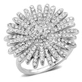 DA364 - High polished (no plating) Stainless Steel Ring with AAA Grade CZ in Clear