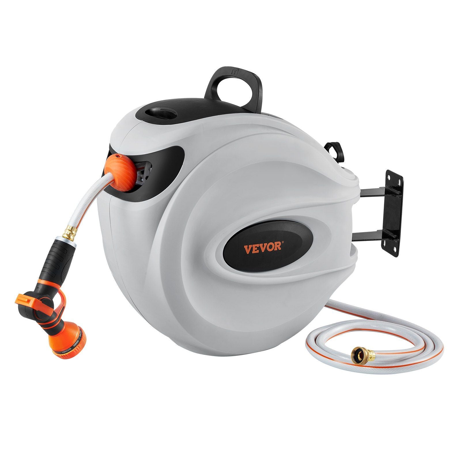 Retractable Hose Reel Water Hose Reel 130'x1/2" 180° Swivel Wall-Mounted