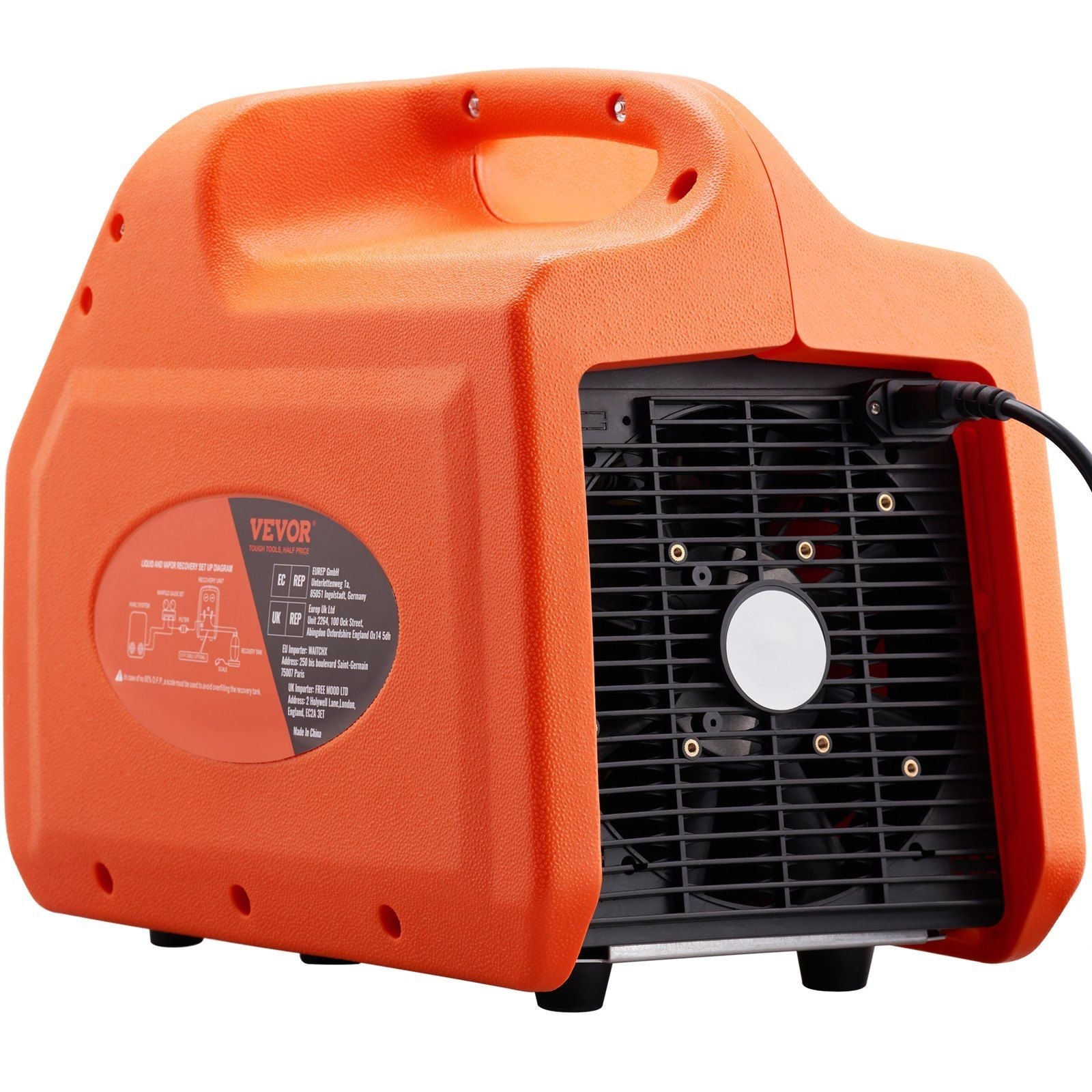 Portable 3/4 HP Refrigerant Recovery Machine - AC Recovery Machine with High Pressure Protection 120V 60Hz Recovery Machine HVAC for Vapor Liquid Refrigerant, Car Air Conditioning