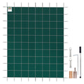 Inground Pool Safety Cover, 20 ft x 42 ft Rectangular Winter Pool Cover, Triple Stitched, High Strength Mesh PP Material with Good Rain Permeability, Installation Hardware Included, Green