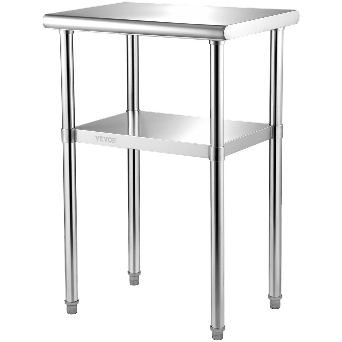 Stainless Steel Prep Table, 24 x 18 x 36 Inch, 600lbs Load Capacity Heavy Duty Metal Worktable with Adjustable Undershelf & Feet, Commercial Workstation for Kitchen Restaurant Garage Backyard