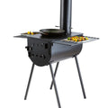 Wood Stove, 118 inch, Alloy Steel Camping Tent Stove, Portable Wood Burning Stove with Chimney Pipes & Gloves, 3000in³Firebox Hot Tent Stove for Outdoor Cooking and Heating with 8 Pipes