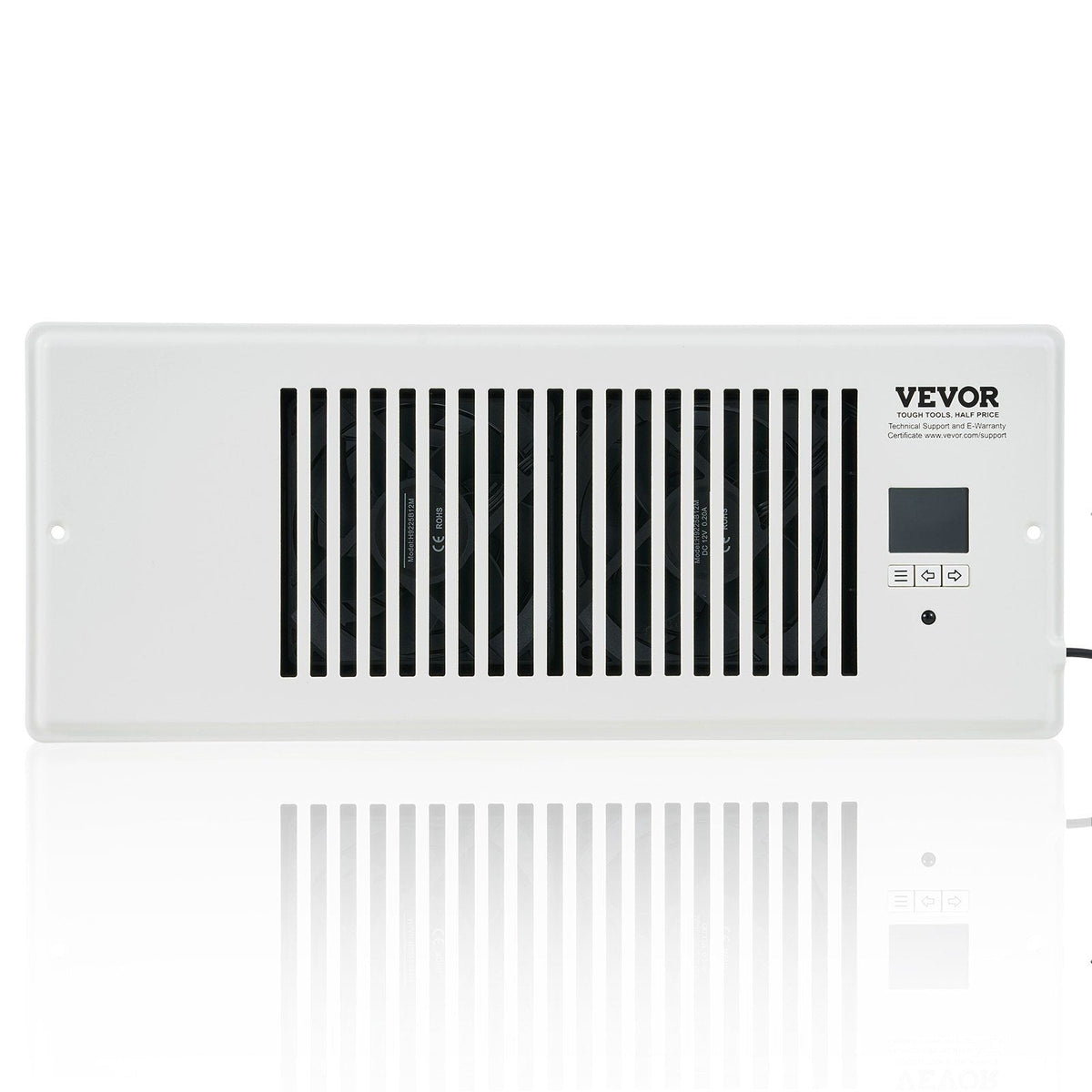 Register Booster Fan, Quiet Vent Booster Fan Fits 4' x 12' Register Holes, with Remote Control and Thermostat Control, Adjustable Speed for Heating Cooling Smart Vent, White