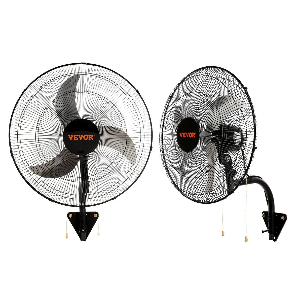 Wall Mount Fan, 2 PCS 18 inch Oscillating, 3-speed High Velocity Max. 4000 CFM Industrial Wall Fan for Indoor, Commercial, Residential, Warehouse, Greenhouse, Workshop, Basement, Garage,Black