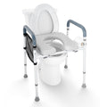 Raised Toilet Seat, 7-Position Height Adjustment 19.3" - 25.2", 350lbs Weight Capacity, with Comfort Padded Aluminum Frame, Universal Toilet Seat Riser, for Elderly, Handicap, Pregnant, Medical