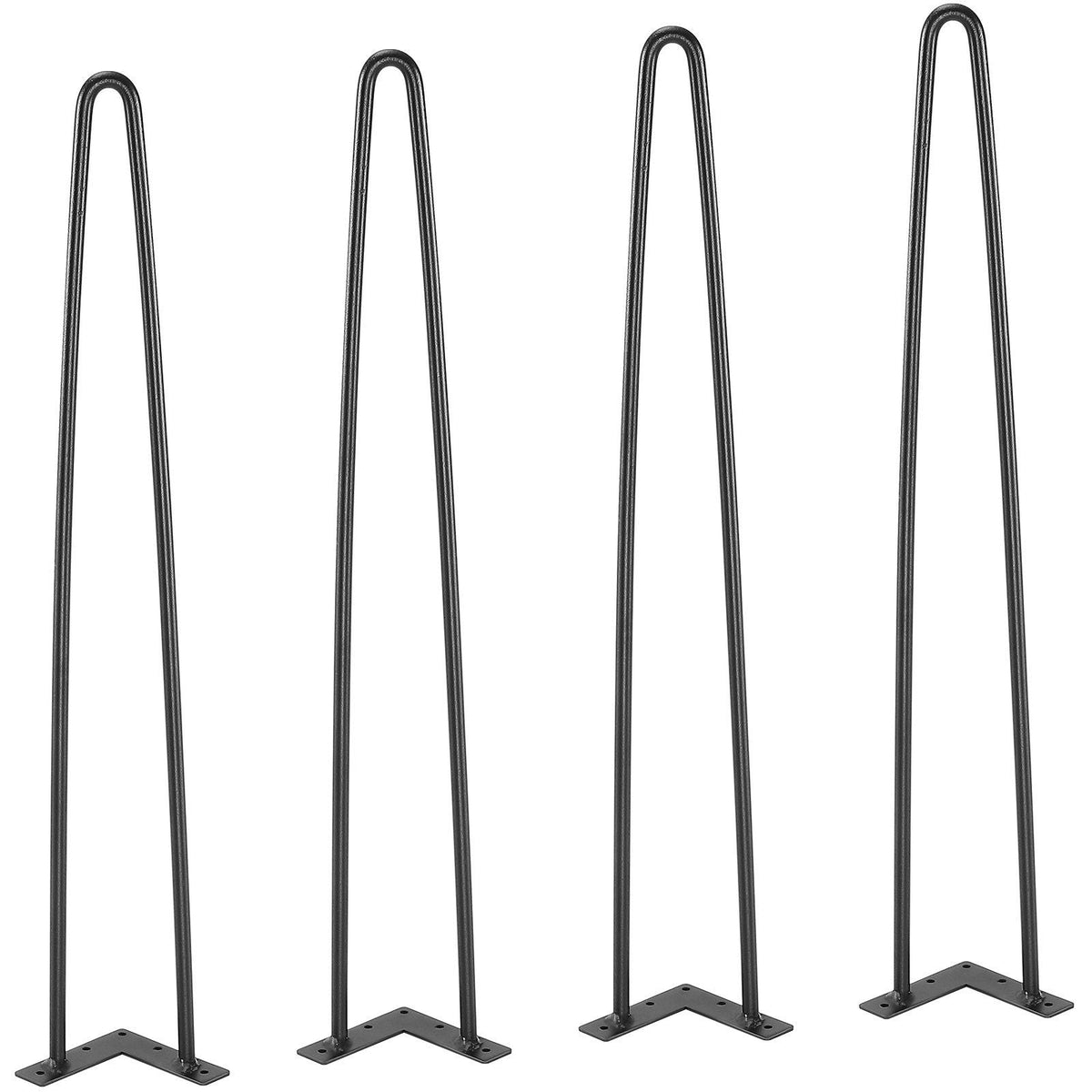 28" Hairpin Furniture Legs, Metal Home DIY Projects for Nightstand, Coffee Table, Desk, 500lbs Load Capacity with Rubber Floor Protectors, Metal Heavy Duty Sturdy Modern Table Legs, 4PCS Black