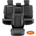 Seat Covers, Universal Car Seat Covers Full Set Seats, Front and Rear Seat, 9pcs Faux Leather Seat Cover, Semi-enclosed Design, Detachable Headrest and Airbag Compatible, for Most Car SUV Truck