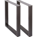 Set of 2 Steel Table Legs, 28''Height 23''Wide Dining Table Legs, Heavy Duty 3.1" Square Box Section Square Table Legs, 28x23x3.1 Inch Original Color Industrial Country Style Metal Dining Legs