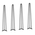 Hairpin Table Legs 28", Set of 4 Desk Legs 900lbs Load Capacity, Hairpin Desk Legs 3 Rods for Desk Chairs Bench Dining End Table, Solid Carbon Steel Heavy Duty Furniture Legs Black