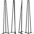 Hairpin Table Legs 24" Black Set of 4 Desk Legs 880lbs Load Capacity (Each 220lbs) Hairpin Desk Legs 3 Rods for Bench Desk Dining End Table Chairs Carbon Steel DIY Heavy Duty Furniture Legs