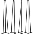 Hairpin Table Legs 20" Black Set of 4 Desk Legs 880lbs Load Capacity (Each 220lbs) Hairpin Desk Legs 3 Rods for Bench Desk Dining End Table Chairs Carbon Steel DIY Heavy Duty Furniture Legs