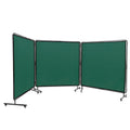 Welding Screen with Frame, 6' x 6' 3 Panel Welding Curtain Screens, Flame-Resistant Vinyl Welding Protection Screen on 12 Swivel Wheels (6 Lockable), Moveable & Professional for Workshop, Green