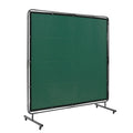 Welding Screen with Frame, 6' x 6' Welding Curtain Screen, Flame-Resistant Vinyl Welding Protection Screen on 4 Swivel Wheels (2 Lockable), Moveable & Professional for Workshop/Industrial, Green