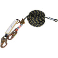 Vertical Lifeline Assembly, 0.55'' x 25' Fall Protection Rope with 30 KN Breaking Tension, Polyester Roofing Rope with Steel Snap Hooks, Rope Grab, and Shock Absorber, ANSI Compliant