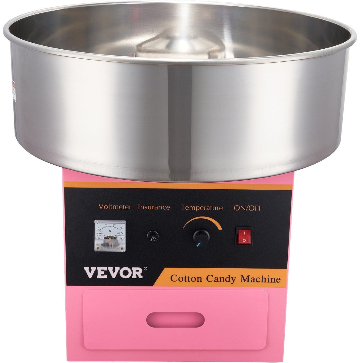 Electric Cotton Candy Machine, 1000W Candy Floss Maker, Commercial Cotton Candy Machine with Stainless Steel Bowl, Sugar Scoop, and Drawer, Perfect for Home Kids Birthday, Family Party Pink