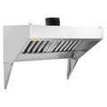 Commercial Exhaust Hood, 5FT Food Truck Hood Exhaust, 201 Stainless Steel Concession Trailer Hood with 2 Detachable U-shaped Grid Oil Filter Mesh, Rust Resistant Vent Hood for Kitchen Restaurant