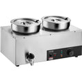 Electric Soup Warmer, Dual 7.4QT Stainless Steel Round Pot 86~185°F Adjustable Temp, 1200W Commercial Bain Marie with Anti-dry Burn and Reset Button, Soup Station for Restaurant, Buffet, Silver