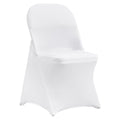 White Stretch Spandex Chair Covers - 12 PCS, Folding Kitchen Chairs Cover, Universal Washable Slipcovers Protector, Removable Chair Seat Covers, for Wedding Party Dining Room Banquet Event