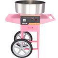 Electric Cotton Candy Machine with Cart, 1000W Commercial Floss Maker with Stainless Steel Bowl, Sugar Scoop and Drawer, Perfect for Home, Kids Birthday, Family Party, Pink