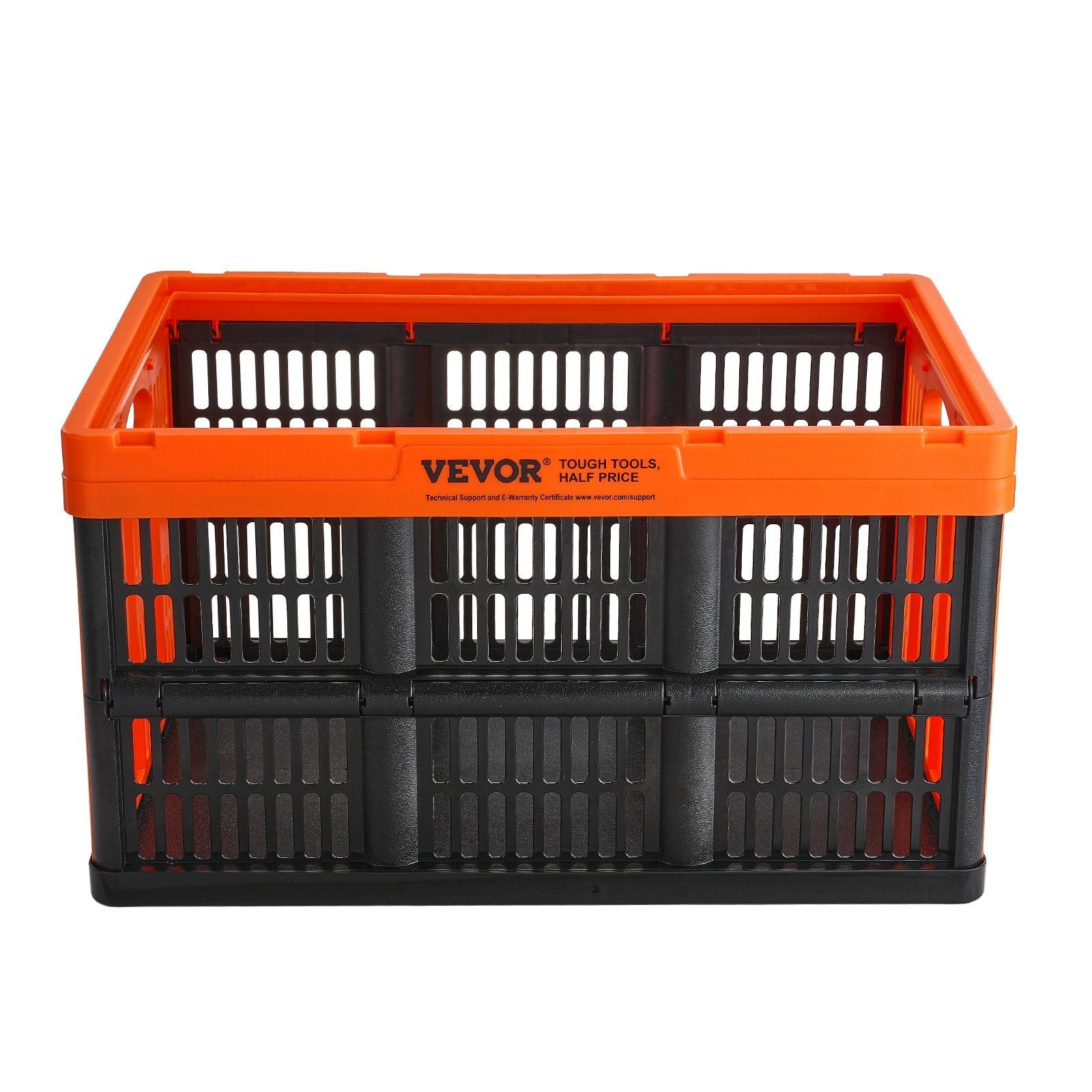 Plastic Collapsible Storage Basket, 45L 3 Packs, Folding Stackable Storage Containers/Bins with Handles, Large Heavy Duty Containers for Clothes, Toys, Books, Snack, Shoes and Grocery Organizing