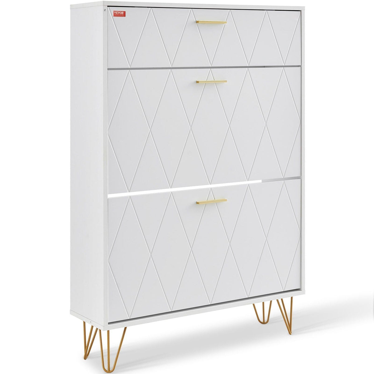 Shoe Cabinet with 3 Flip Drawers, Shoe Storage Cabinet for Entryway, Free Standing Shoe Storage Organizer for Heels, Boots, Slippers in Hallway, Living Room