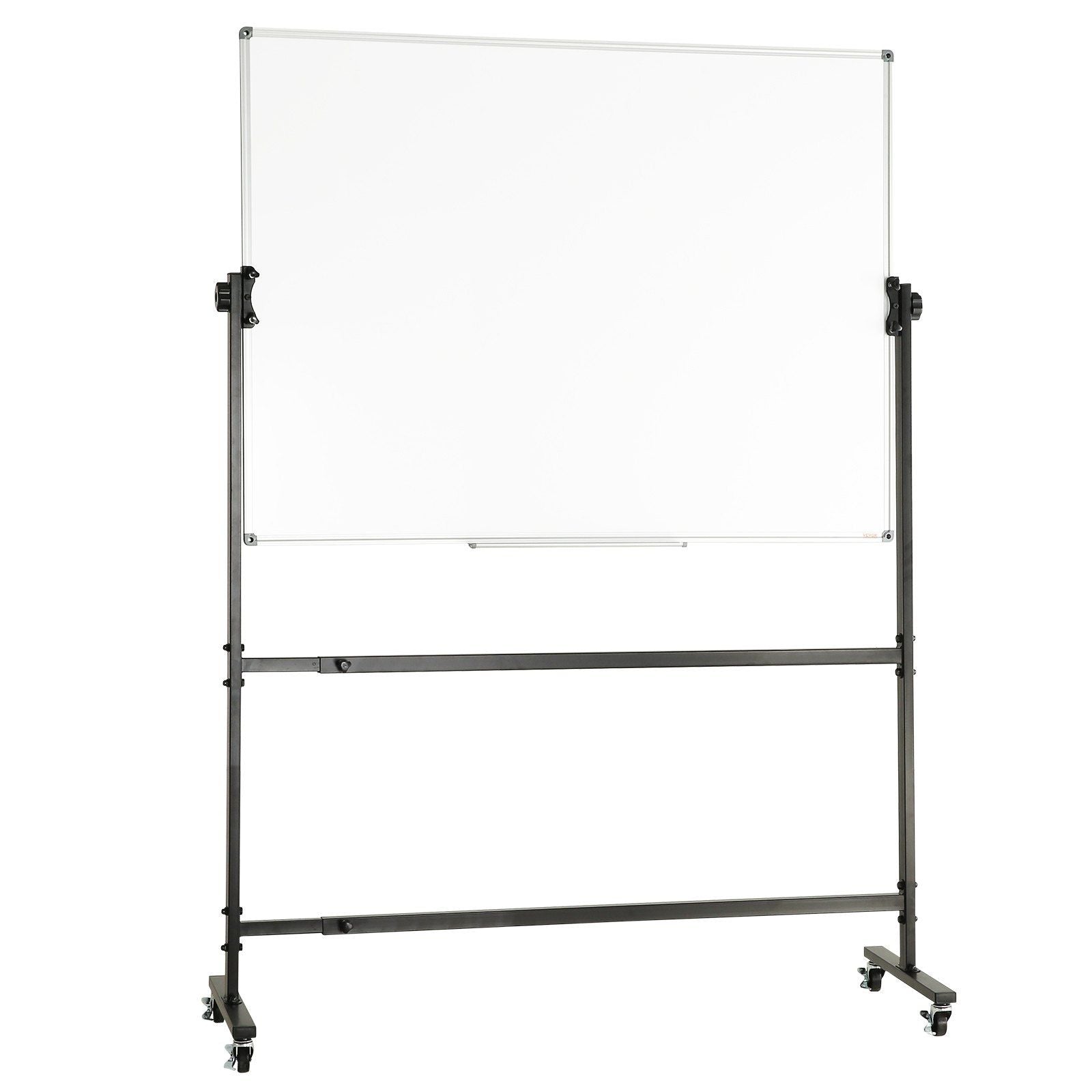 Rolling Whiteboard, 48x32 inch Double-Sided Magnetic Mobile Whiteboard, 360° Reversible Adjustable Height Dry Erase Board with Wheels & Movable Tray for Office School