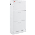 Shoe Cabinet with 3 Flip Drawers, Shoe Storage Cabinet for Entryway, Free Standing Shoe Storage Organizer with Side Hooks for Heels, Boots, Slippers in Hallway, Living Room
