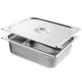 8 Pack Hotel Pans, 1/2 Size Anti-Jam Steam Pan with Lid, 0.8mm Thick Stainless Steel Steam Table Pan, 4-Inch Deep Commercial Table Pan, Catering Storage Food Pan, for Industrial & Scientific