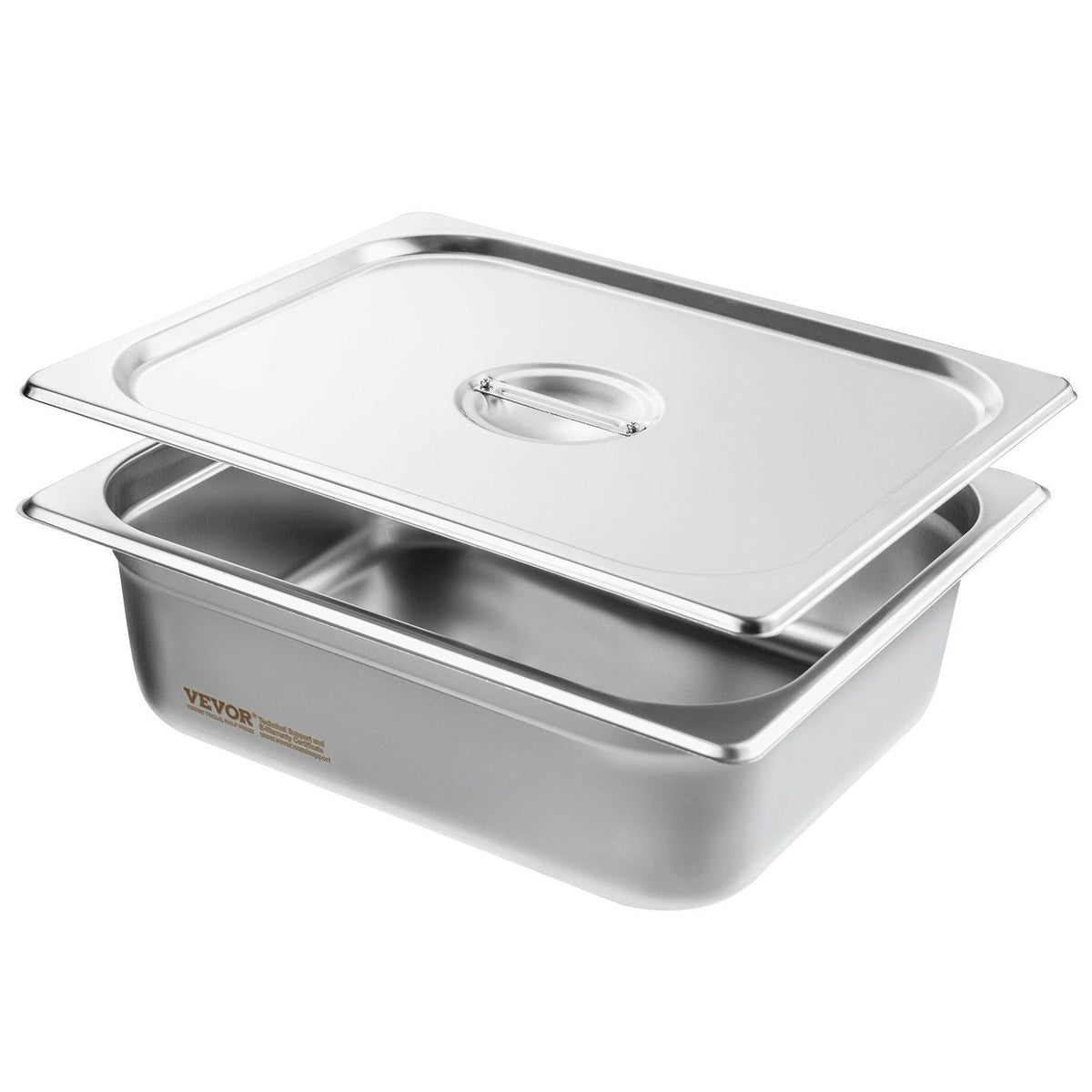 8 Pack Hotel Pans, 1/2 Size Anti-Jam Steam Pan with Lid, 0.8mm Thick Stainless Steel Steam Table Pan, 4-Inch Deep Commercial Table Pan, Catering Storage Food Pan, for Industrial & Scientific