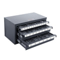Drill Bit Dispenser Cabinet, Three-Drawer Drill Bit Organizer Cabinet for 1/16" to 1/2", Steel Drill Dispenser Organizer Cabinet with Labels, Stackable Drill Dispenser for Drill Bit Storage