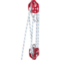 Twin Sheave Block and Tackle 1/2" x 200Ft Twin Sheave Block with Braid Rope 30-35KN 6600-7705LBS Double Pulley Rigging
