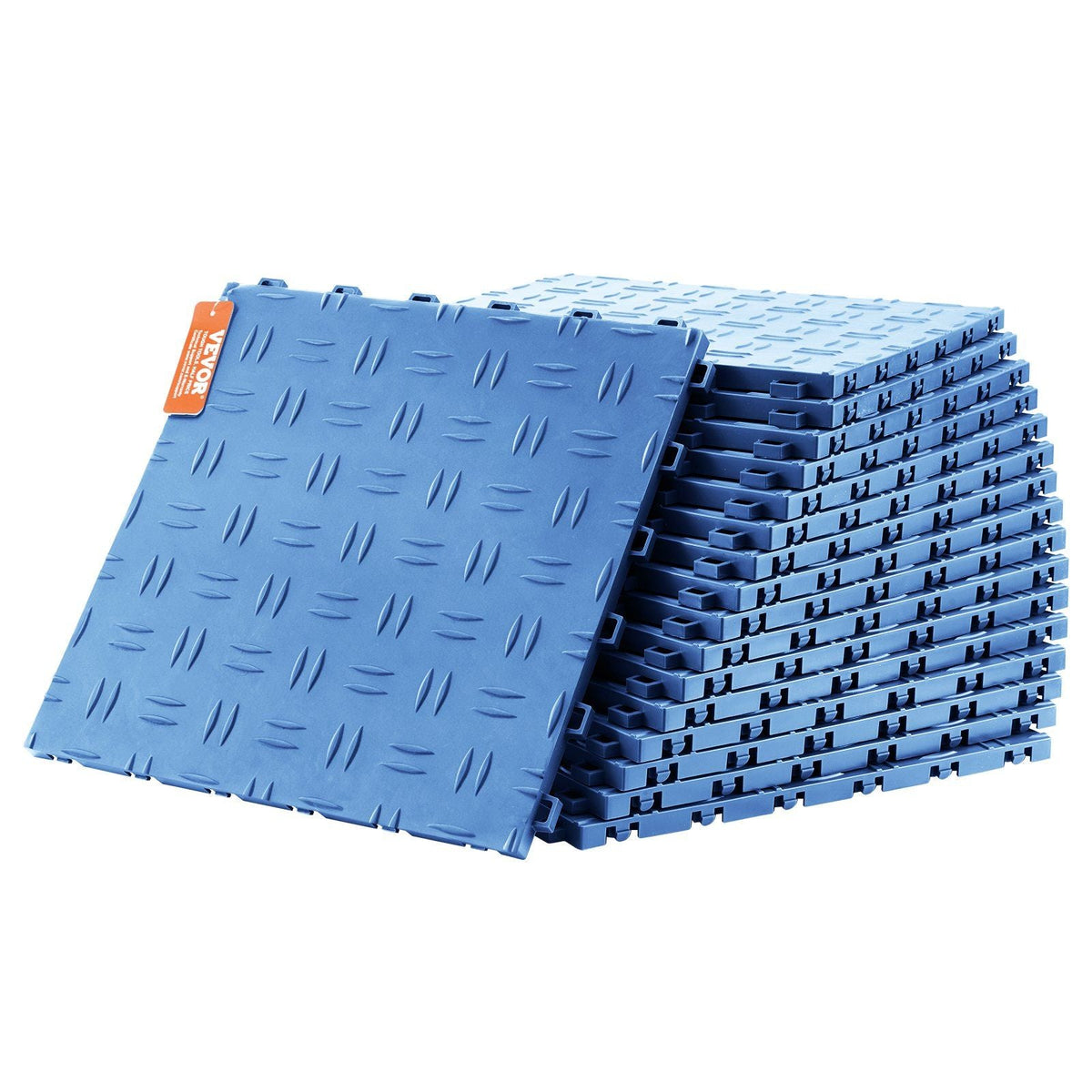 Garage Tiles Interlocking, 12 x 12 x 0.53 inch 25 Pack Garage Floor Covering Tiles, Non-Slip Double-Sided Texture Garage Flooring Tiles, for Garages, Basements, Repair Shops, Blue