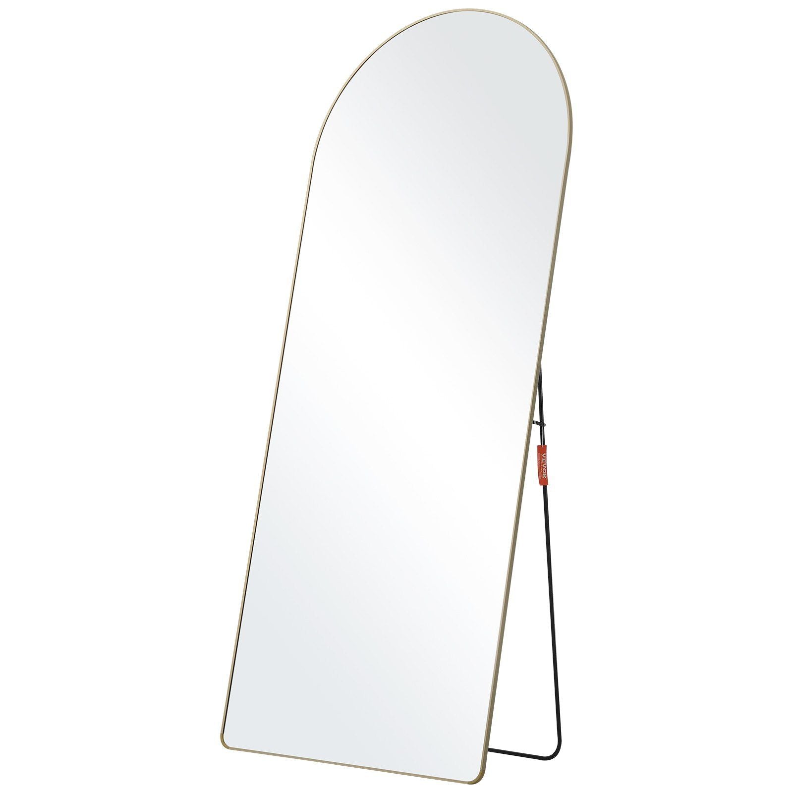 Arched Full Length Mirror, 71'' x 30'', Large Free Standing Leaning Hanging Wall Mounted Floor Mirror with Stand Aluminum Alloy Frame, Full Body Dressing Mirror for Living Room Bedroom, Black