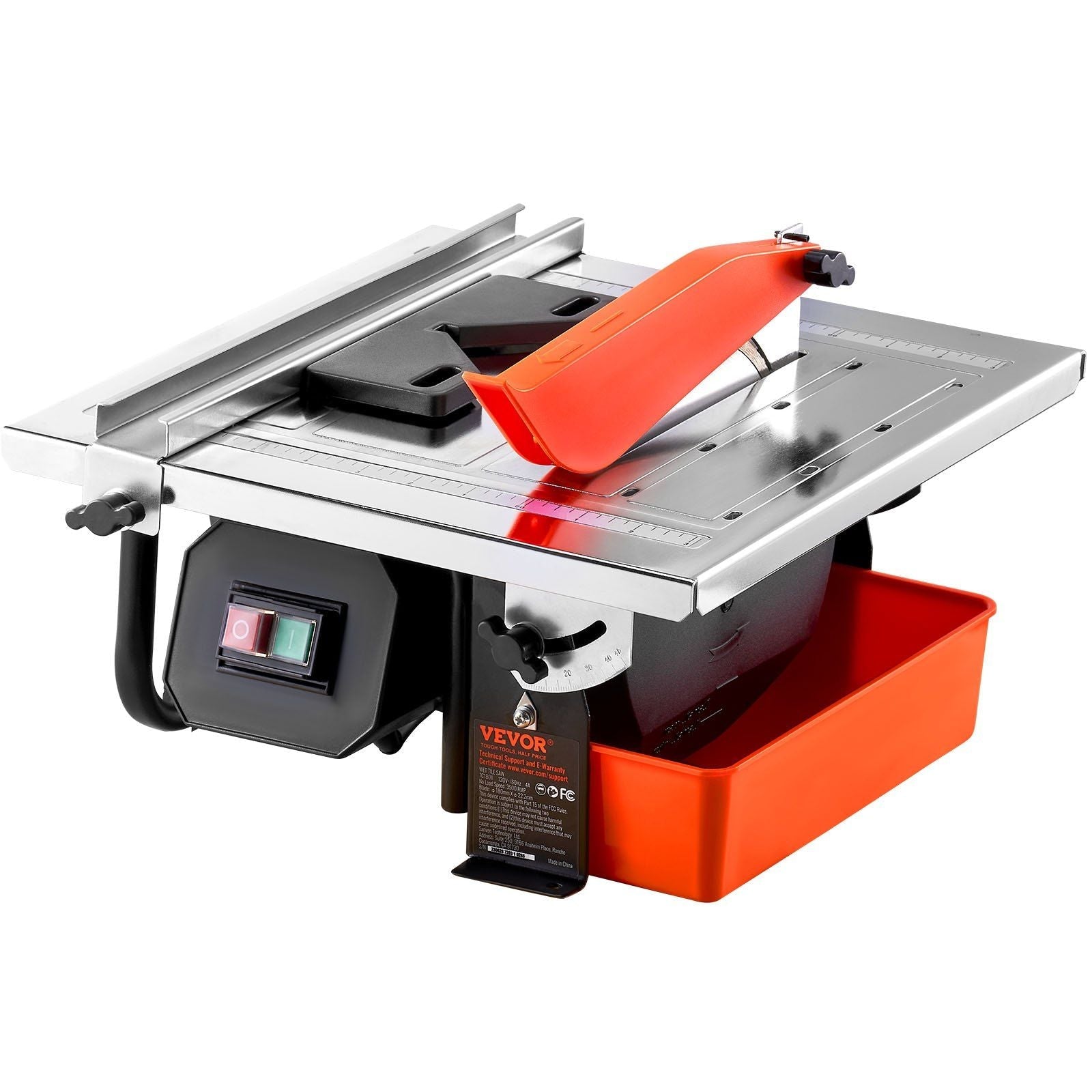 Wet Tile Saw, 7-inch 65Mn Steel Blade, 3500 RPM Induction Motor, Tile Cutter Wet Saw with Water Reservoir, 0-45 Degrees Miter Angle for Cutting Tiles and Stones, for DIY Enthusiasts