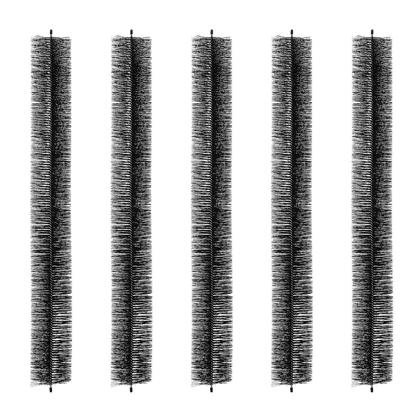 Gutter Brush, 15 Feet Total Length 4.33 inch Diameter Gutter Cleaning Tools, Ground-Level Gutter Brush Leaf Guard for 5 Inch Gutters, Easily Clear roof Leaves and Debris, 5 Pack