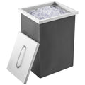 Drop in Ice Chest, 14"L x 12"W x 18"H Stainless Steel Ice Cooler, Commercial Ice Bin with Cover, 40 qt Outdoor Kitchen Ice Bar, Drain-pipe and Drain Plug Included, for Cold Wine Beer