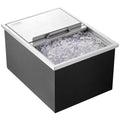 Drop in Ice Chest, 24"L x 18"W x 13"H Stainless Steel Ice Cooler, Commercial Ice Bin with Sliding Cover, 40.9 qt Outdoor Kitchen Ice Bar, Drain-pipe and Drain Plug Included, for Cold Wine Beer