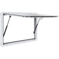 Concession Window 36"x24", Aluminum Alloy Food Truck Service Window with Awning Door & Drag Hook, Up to 85 Degrees Stand Serving Window for Food Trucks Concession Trailers, Glass Not Included