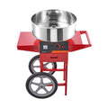 Electric Cotton Candy Machine with Cart, 1000W Commercial Candy Floss Maker with Stainless Steel Bowl, Sugar Scoop and Drawer, Perfect for Home, Kids Birthday, Family Party, Red