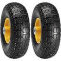 Solid PU Run-Flat Tire Wheel, 10", 2-Pack, 400 lbs Dynamic Load, 450 lbs Static Load, Flat Free Tubeless Tires and Wheels for Hand Truck, Utility Cart, Dollies, Garden Trailers, Various Carts