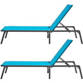 Chaise Lounge Chair Outdoor Patio Lounge Chair Adjustable 5-Position 2 pcs