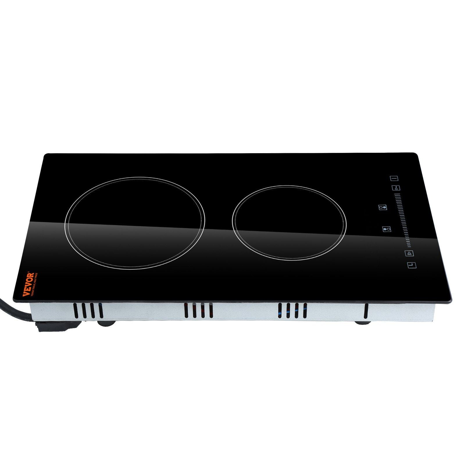 Built in Electric Stove Top, 20 x 11.6 inch 2 Burners, 240V Glass Radiant Cooktop with Sensor Touch Control, Timer & Child Lock Included, 9 Power Levels for Simmer Steam Slow Cook Fry